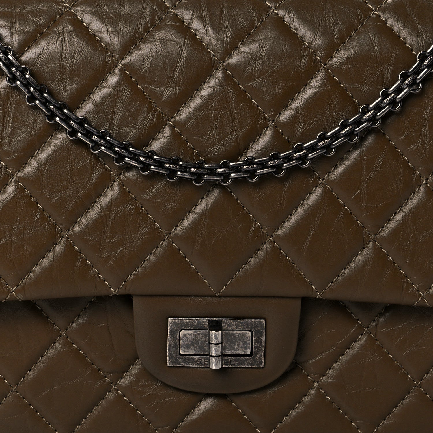 Chanel Aged Calfskin Quilted 2.55 Reissue 227 Flap Dark Brown 8 of 10