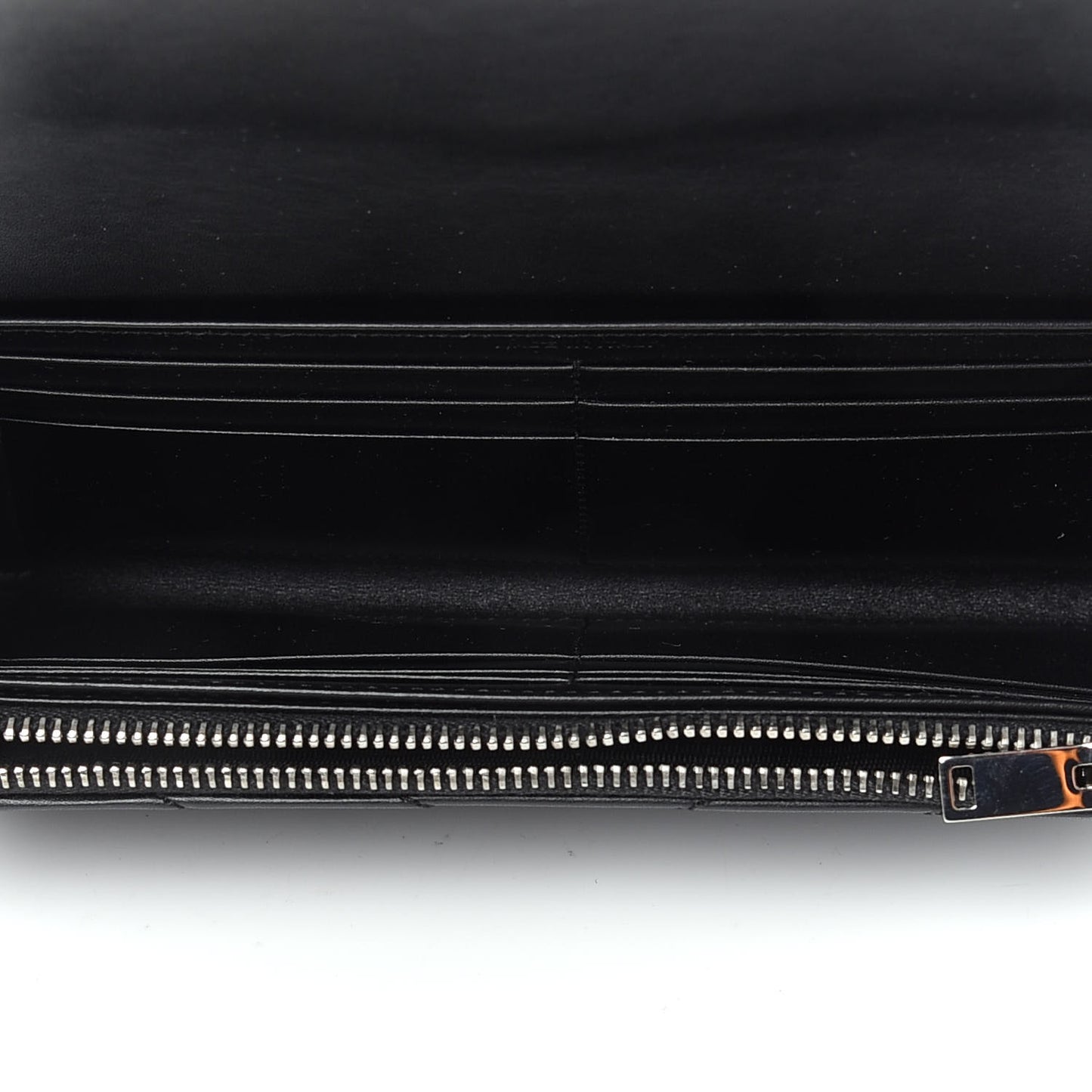 Calfskin Matelasse Chevron Monogram Flap Wallet Black