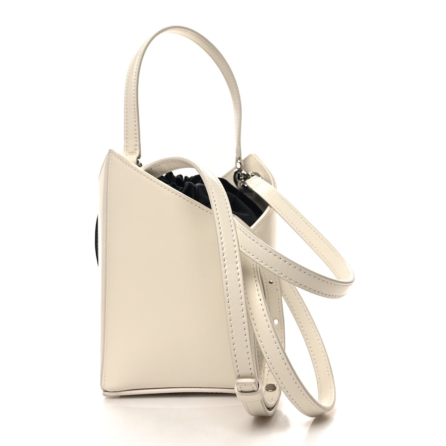 Box Calfskin Mini Cut Out Crossbody Bag Ivory