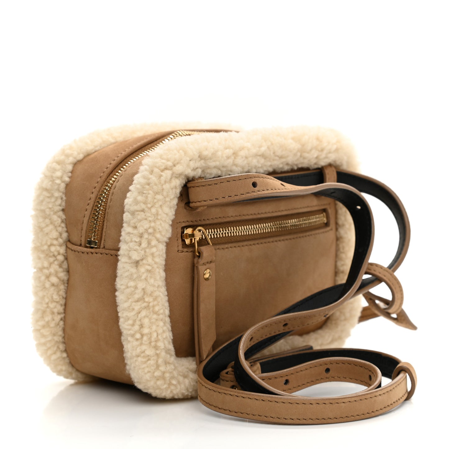 Suede Shearling Lou Belt Bag Natural Tan