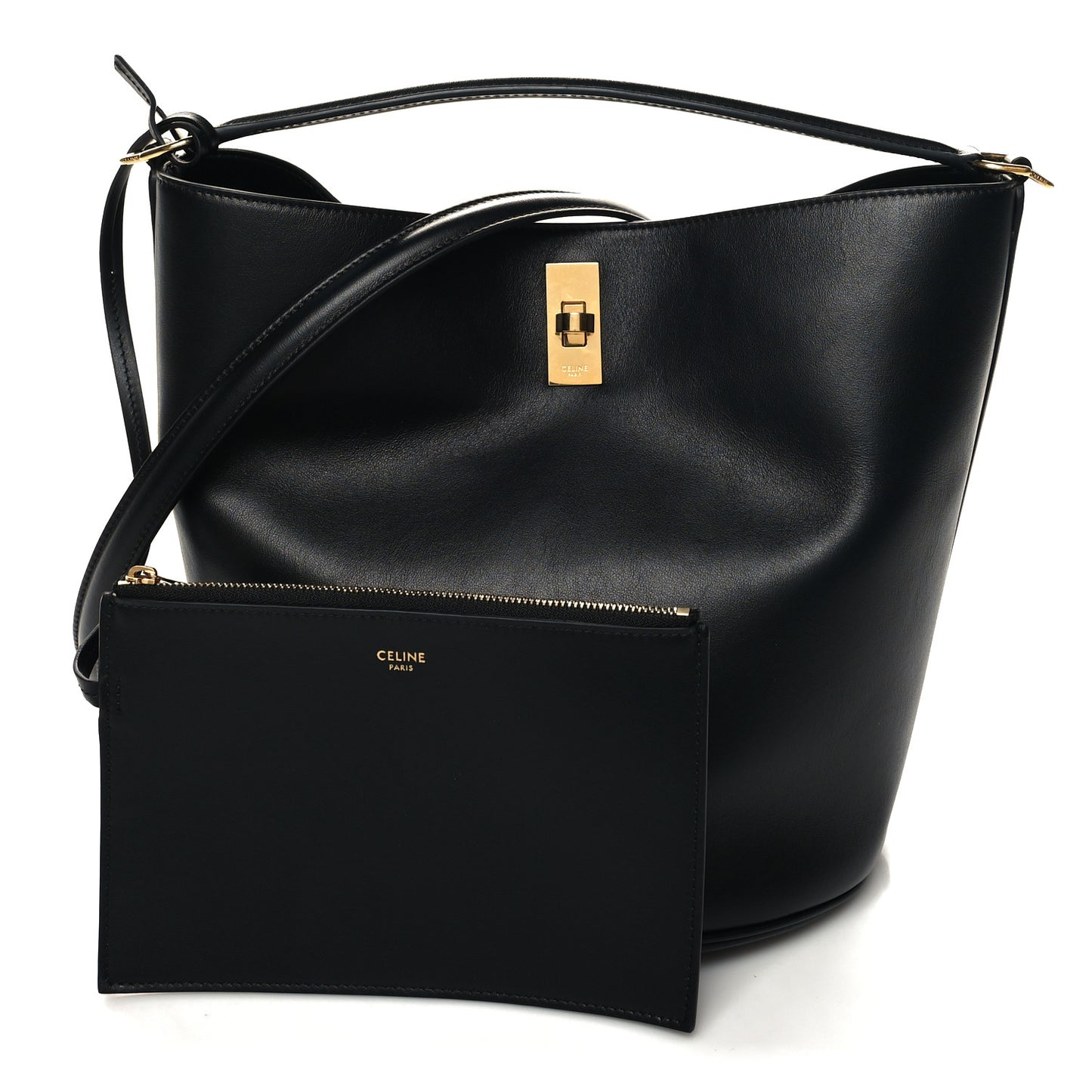 Smooth Calfskin Bucket 16 Bag Black