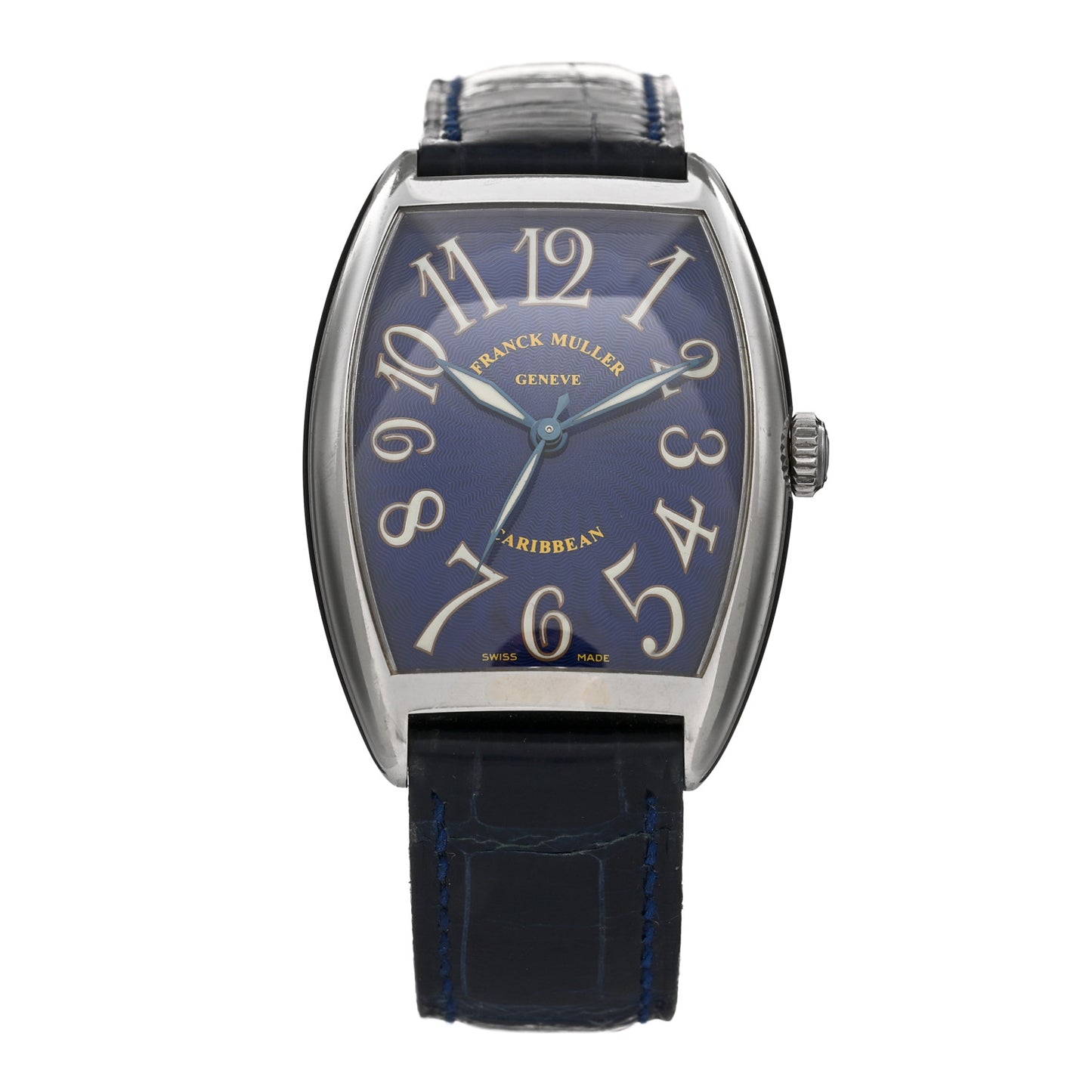 Stainless Steel Alligator 31mm Curvex Caribbean Automatic Watch Blue 2852