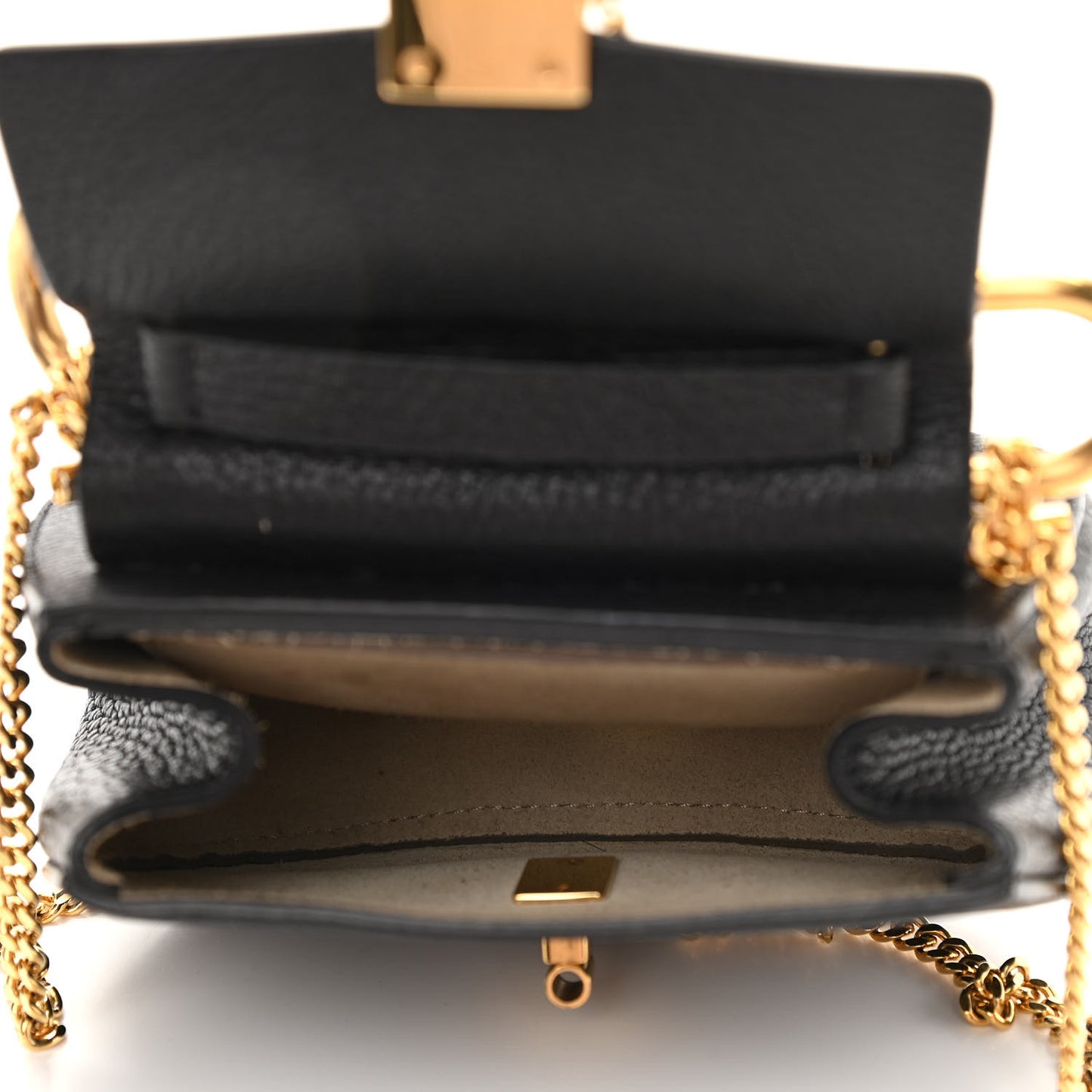 Grained Lambskin Mini Drew Shoulder Bag Black