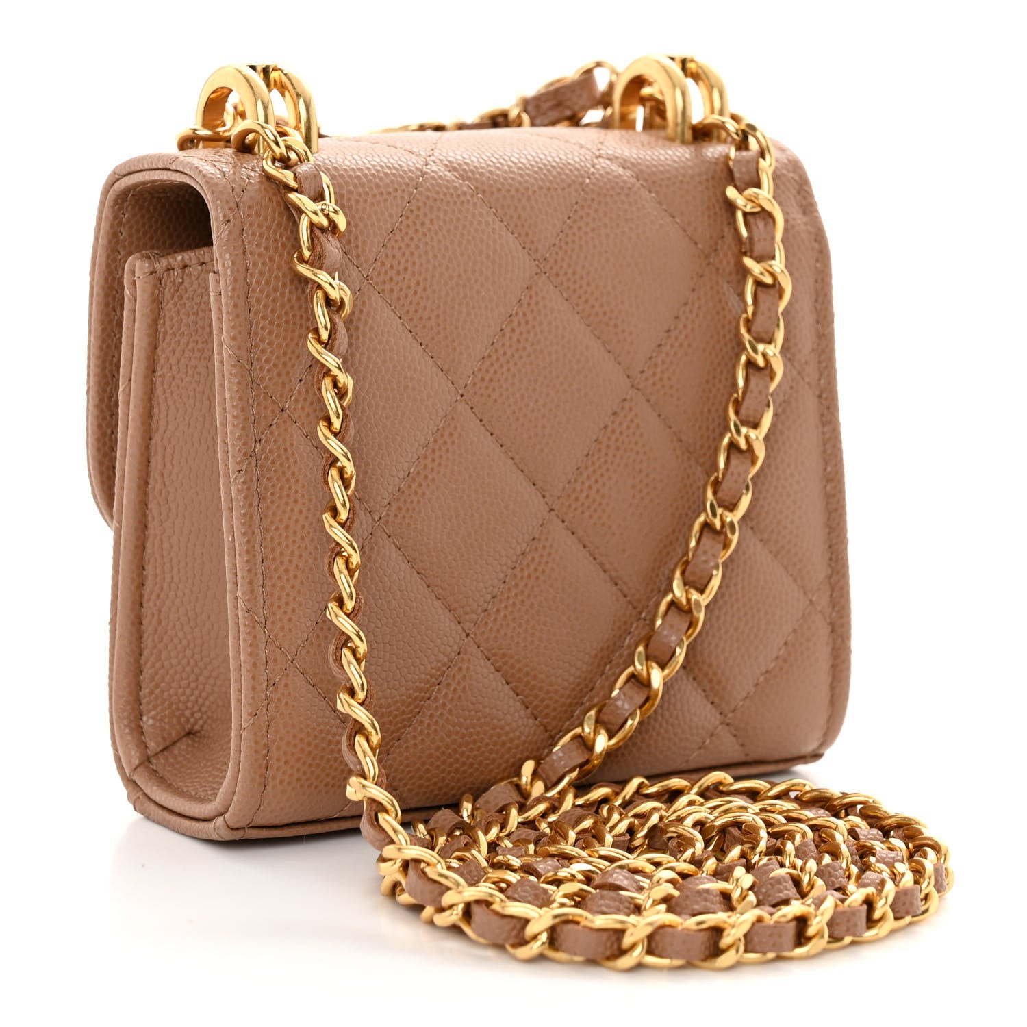 Chanel Caviar Quilted Coco First Clutch With Chain Beige 3 of 11