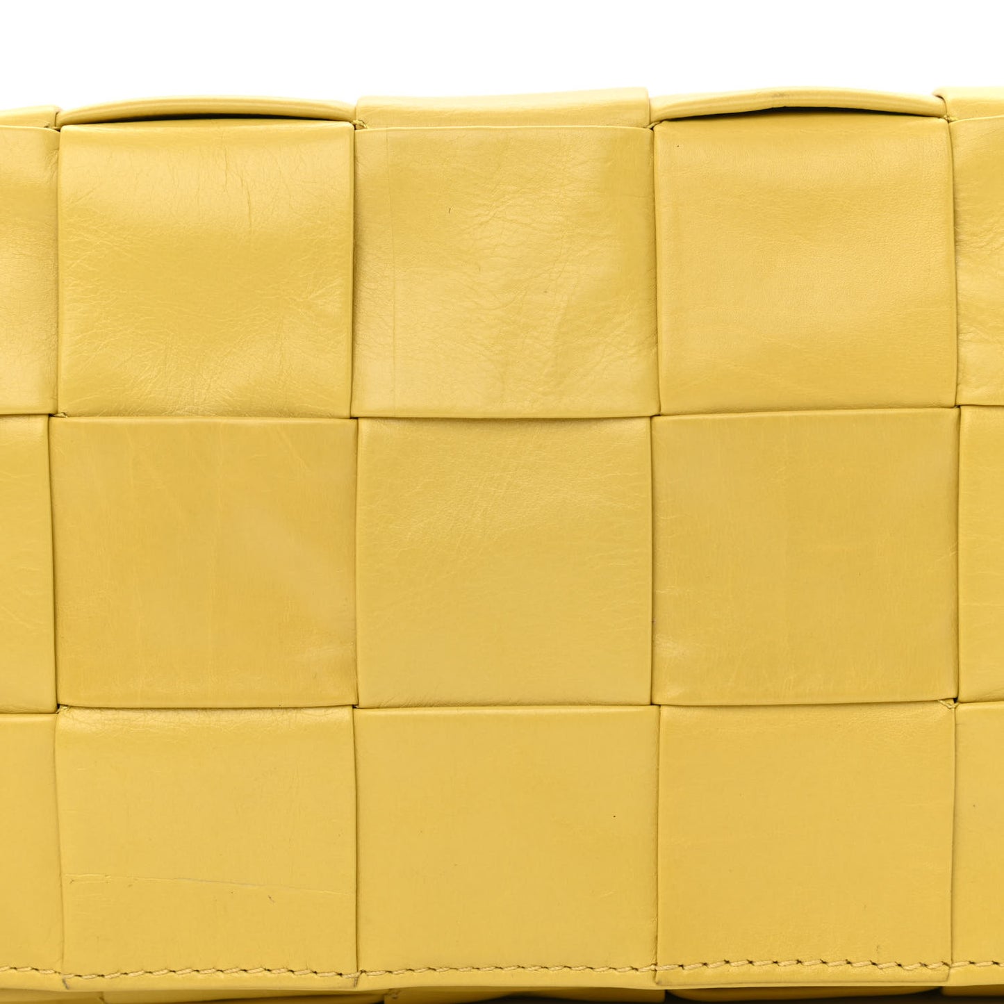 Paper Calfskin Intrecciato Stretch Cassette Buttercup