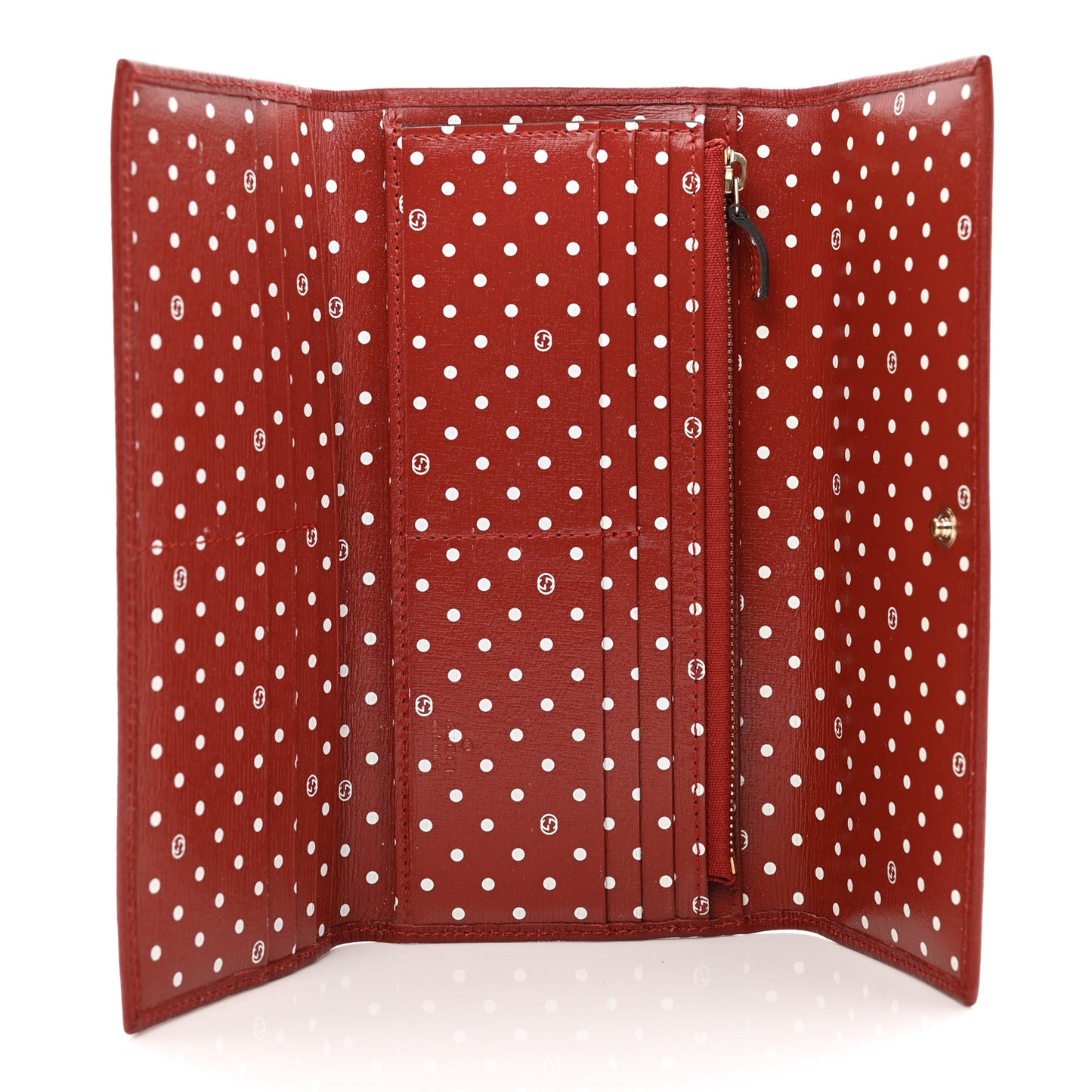 Calfskin GG Continental Wallet Red