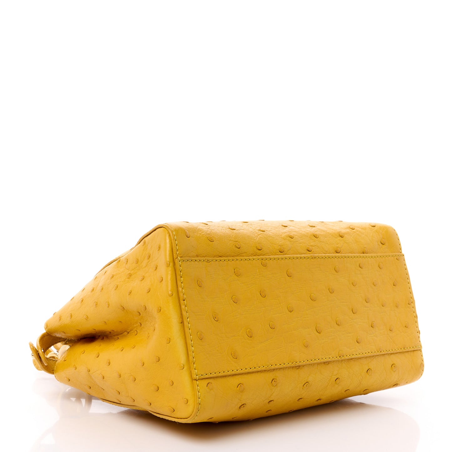 Ostrich Shiny Nappa Mini Peekaboo Iconic Satchel Sunflower