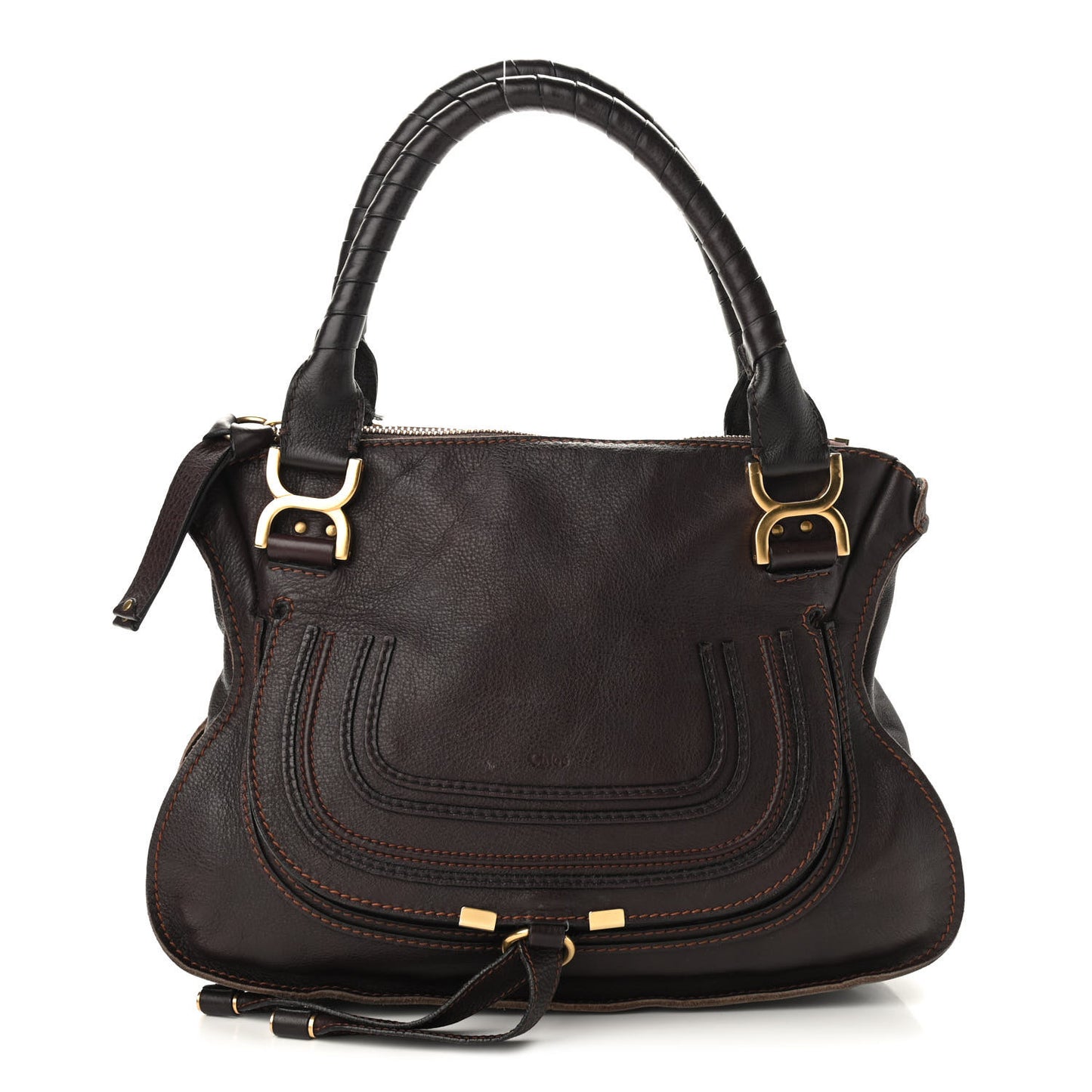 Calfskin Medium Marcie Satchel Truffle