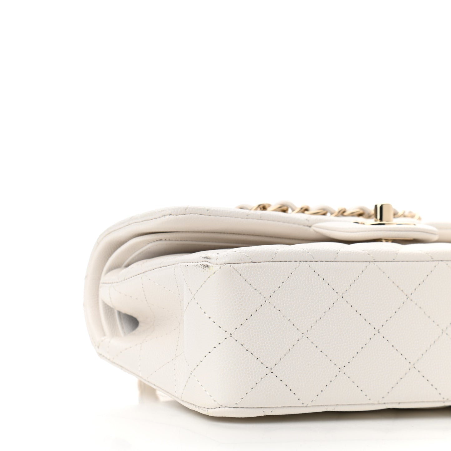 Caviar Quilted Small Double Flap White
