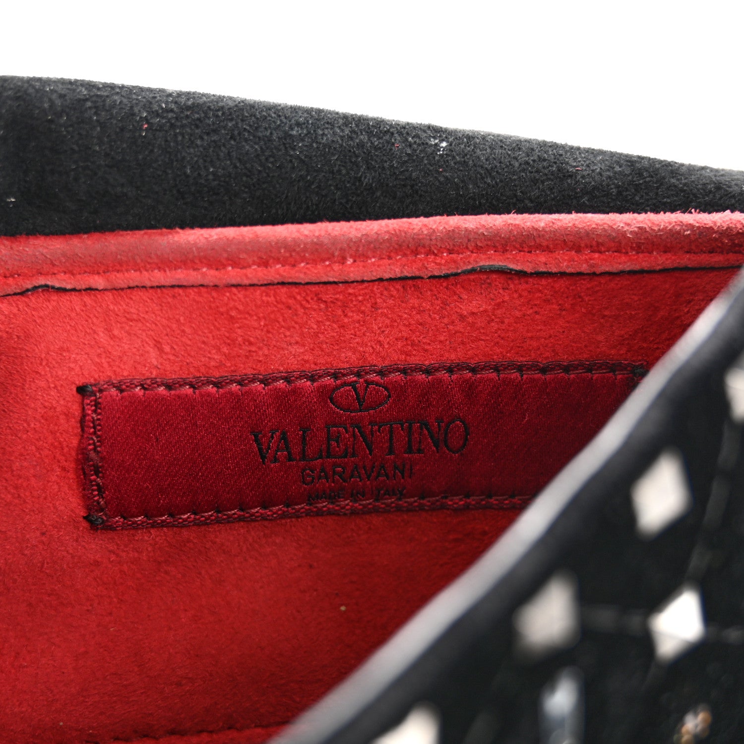 Valentino Garavani Velvet Small Rockstud Spike Embellished Shoulder Bag Black 6 of 15