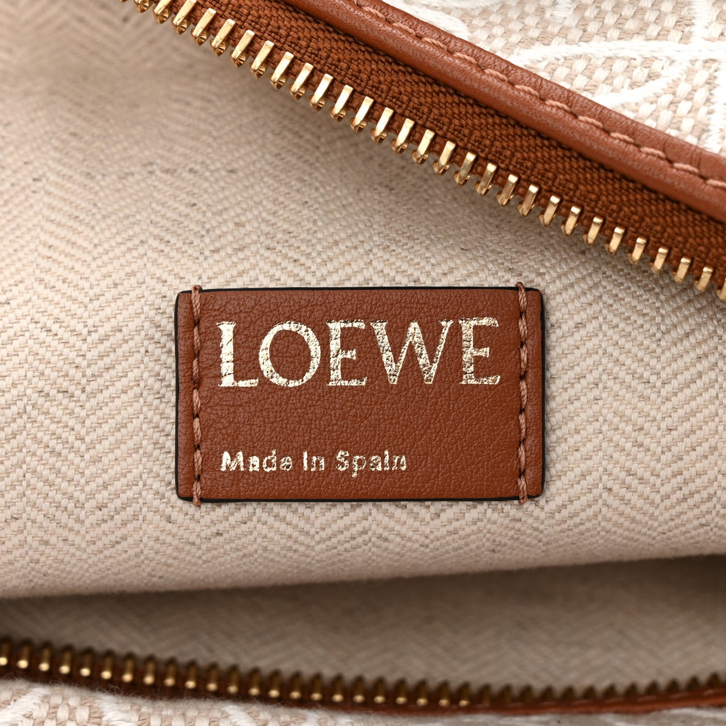 Jacquard Anagram Calfskin Small Cubi Bag Ecru Tan
