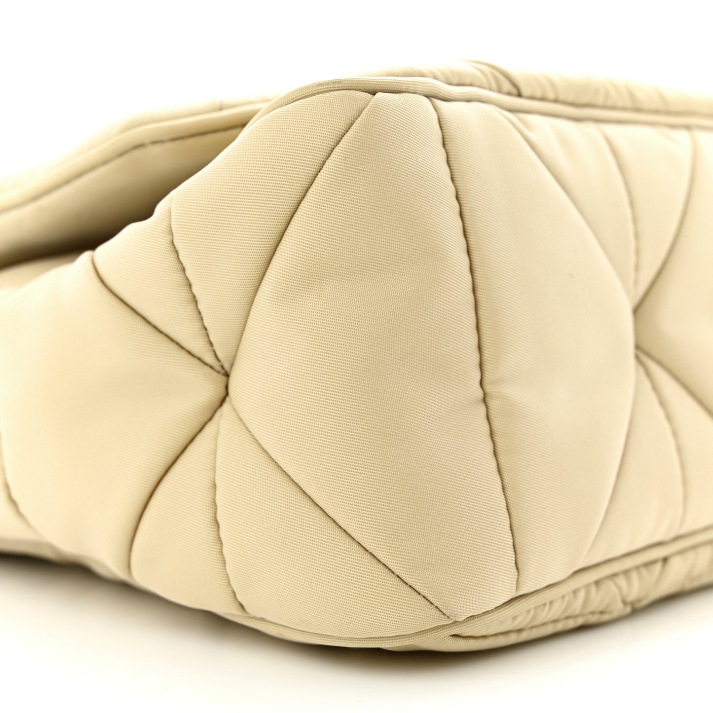 Re-Nylon Quilted Padded Flap Shoulder Bag Deserto