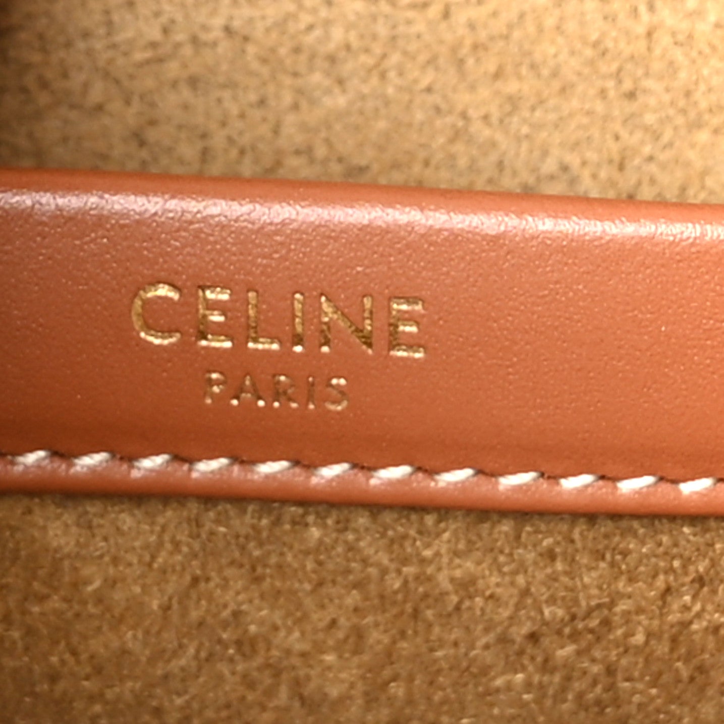 Shearling Calfskin Triomphe Small Cabas Thais Natural Tan