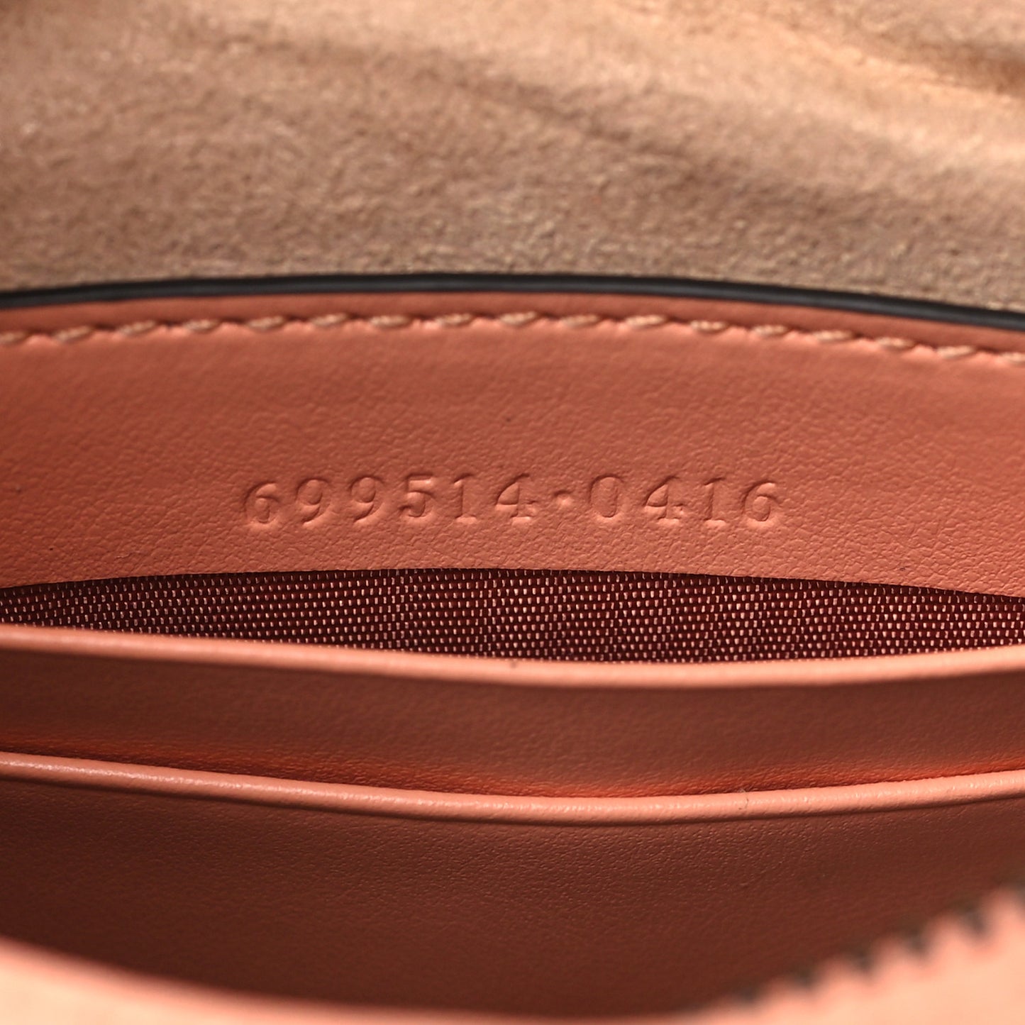 Calfskin Vertical Ring Matelasse Mini GG Marmont Half Moon Hobo Peachy Chic