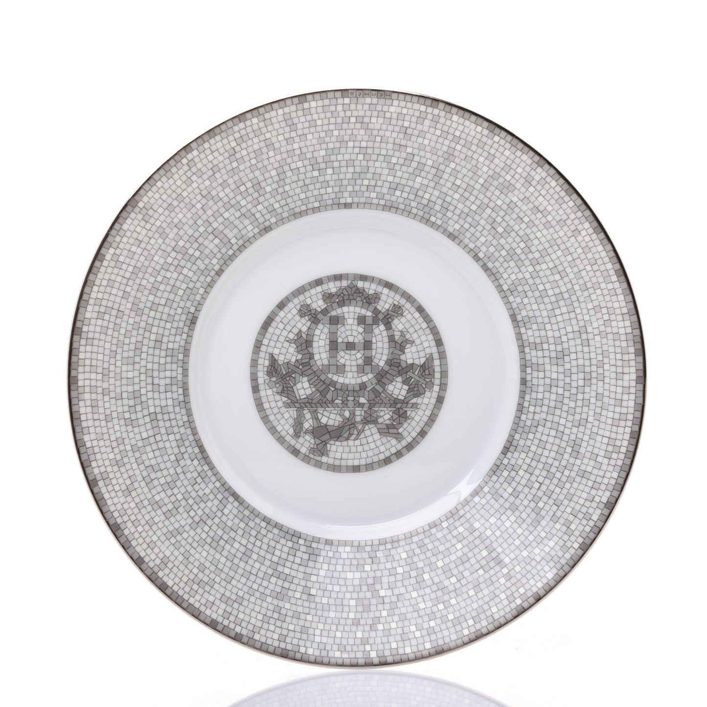 Porcelain Mosaique Au 24 Platine Tea Cup And Saucer Set Of 2 Platinum