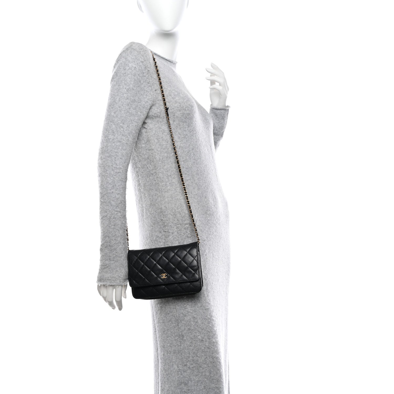 Chanel Caviar Quilted Wallet on Chain WOC Black 2 of 13