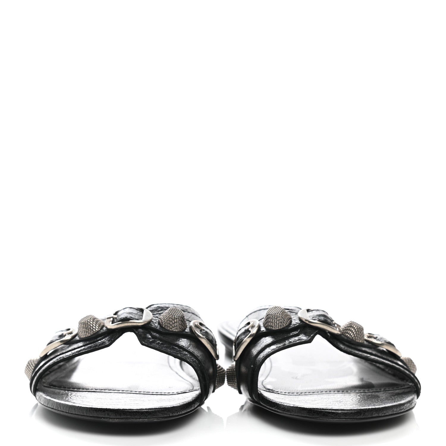 Balenciaga Agneau Arena Cagole Flat Slide Sandals 39 Black 2 of 8