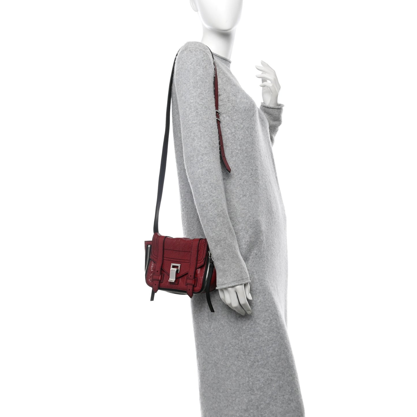 Crinkled Calfskin PS1 Mini Zip Crossbody Brick