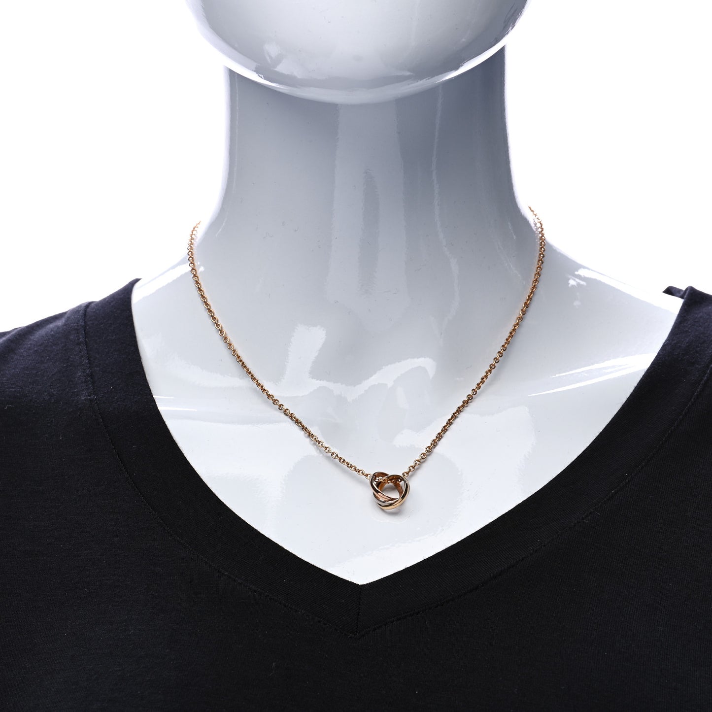 18K Pink Yellow White Gold Trinity Pendant Necklace