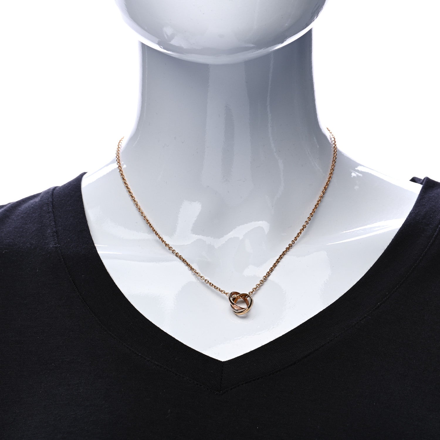 Cartier 18K Pink Yellow White Gold Trinity Pendant Necklace 2 of 6
