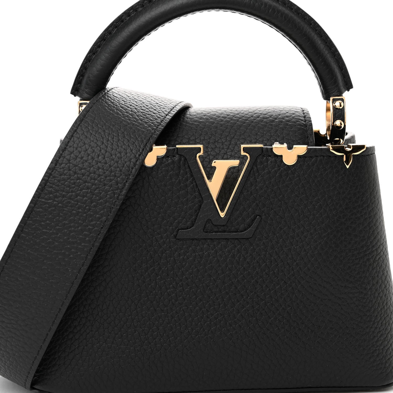 Louis Vuitton Taurillon Embellished Flower Crown Capucines Mini Black 7 of 9