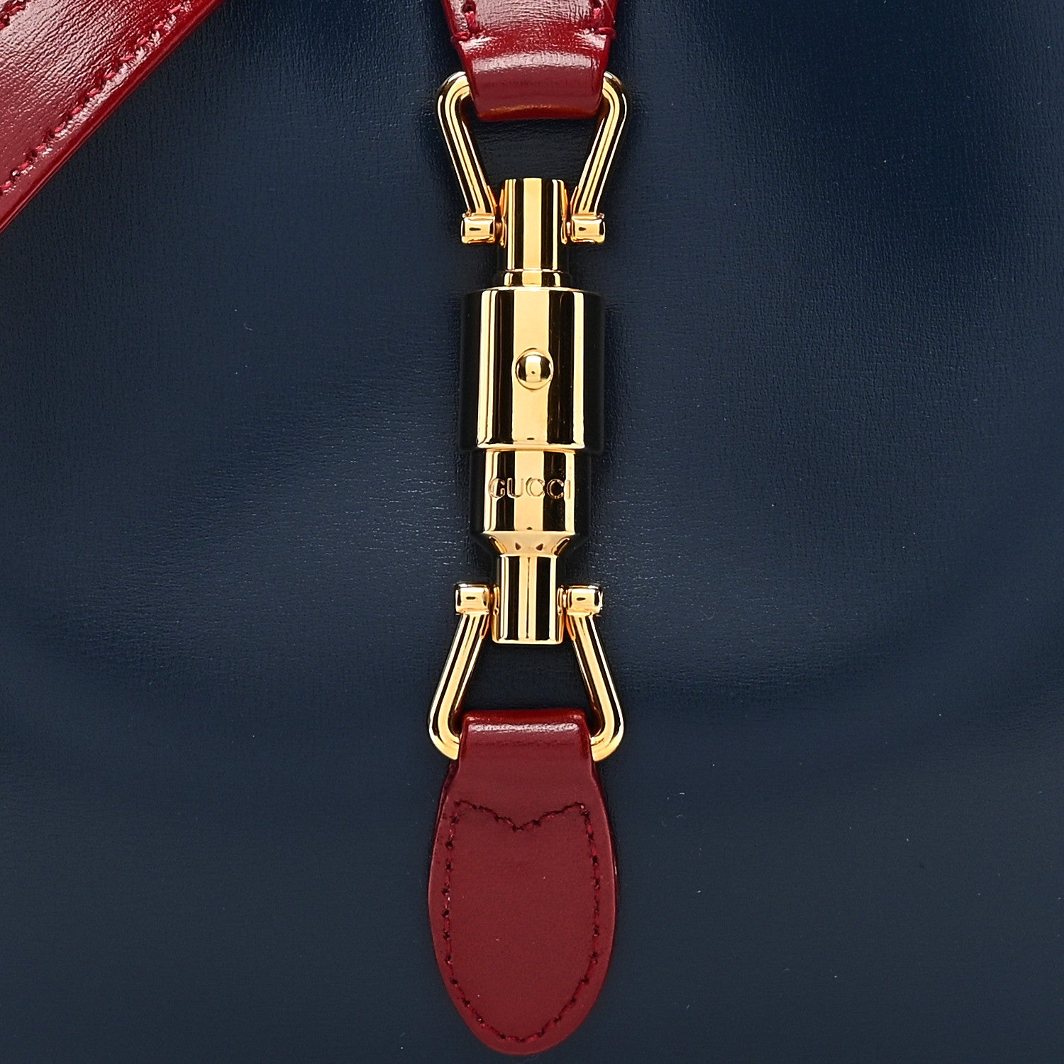 Gucci Boarded Dyana Lux Calfskin Bi-Color Small Jackie 1961 Hobo Burgundy Navy 7 of 9