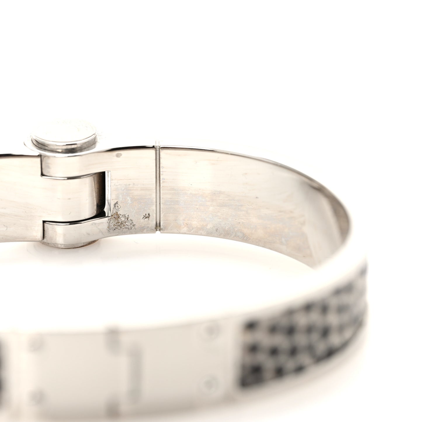 Lizard Charniere Cuir Narrow Hinged Bracelet M Ombre