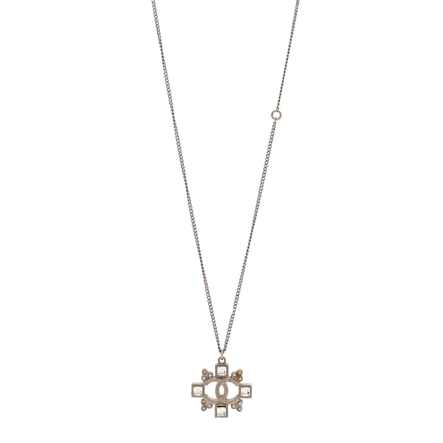 Chanel Crystal Strass Necklace Silver 1860264 – FASHIONPHILE