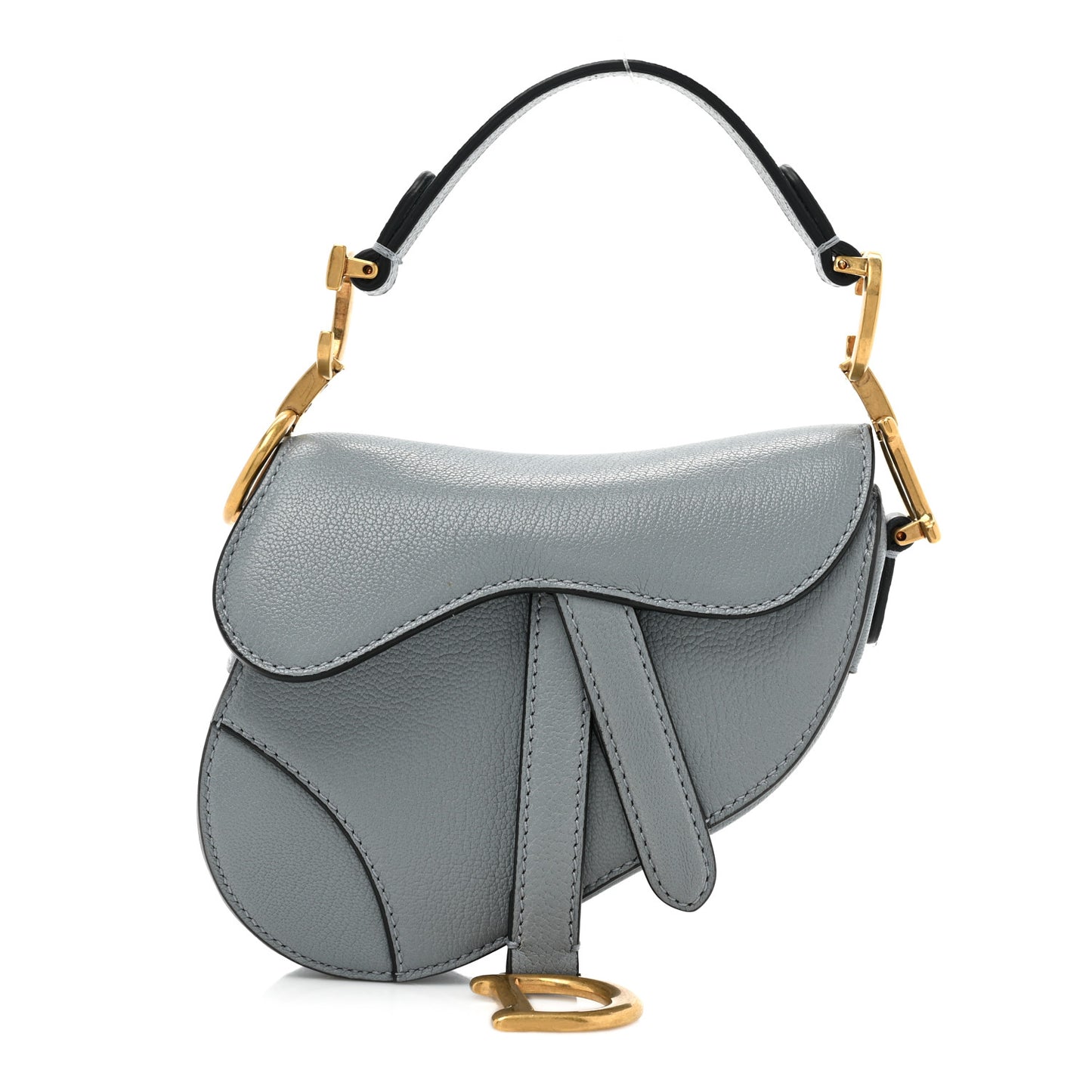 Goatskin Micro Saddle Bag Cloud Blue
