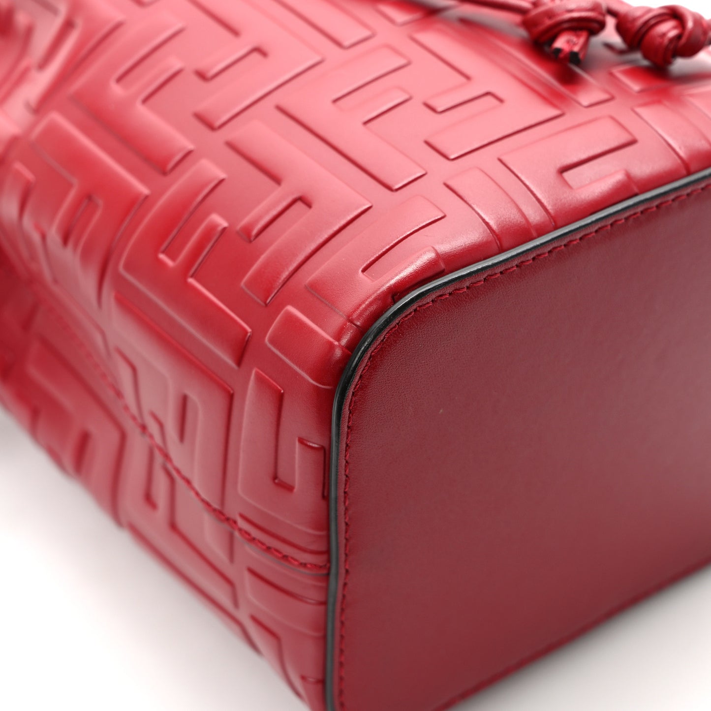 Vitello Liberty F is Fendi FF 1974 Embossed Mini Mon Tresor Bucket Bag Fragola