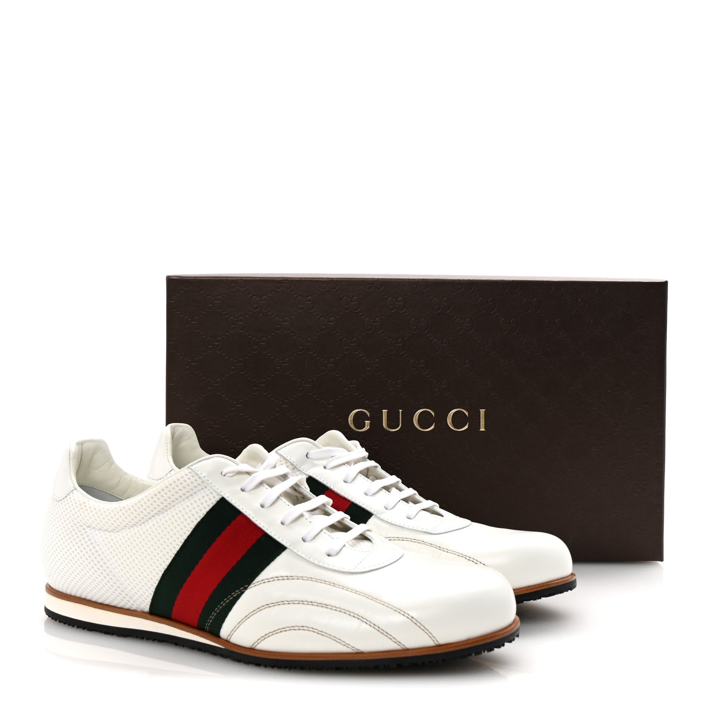 Calfskin Mens Web Sneakers 10 White