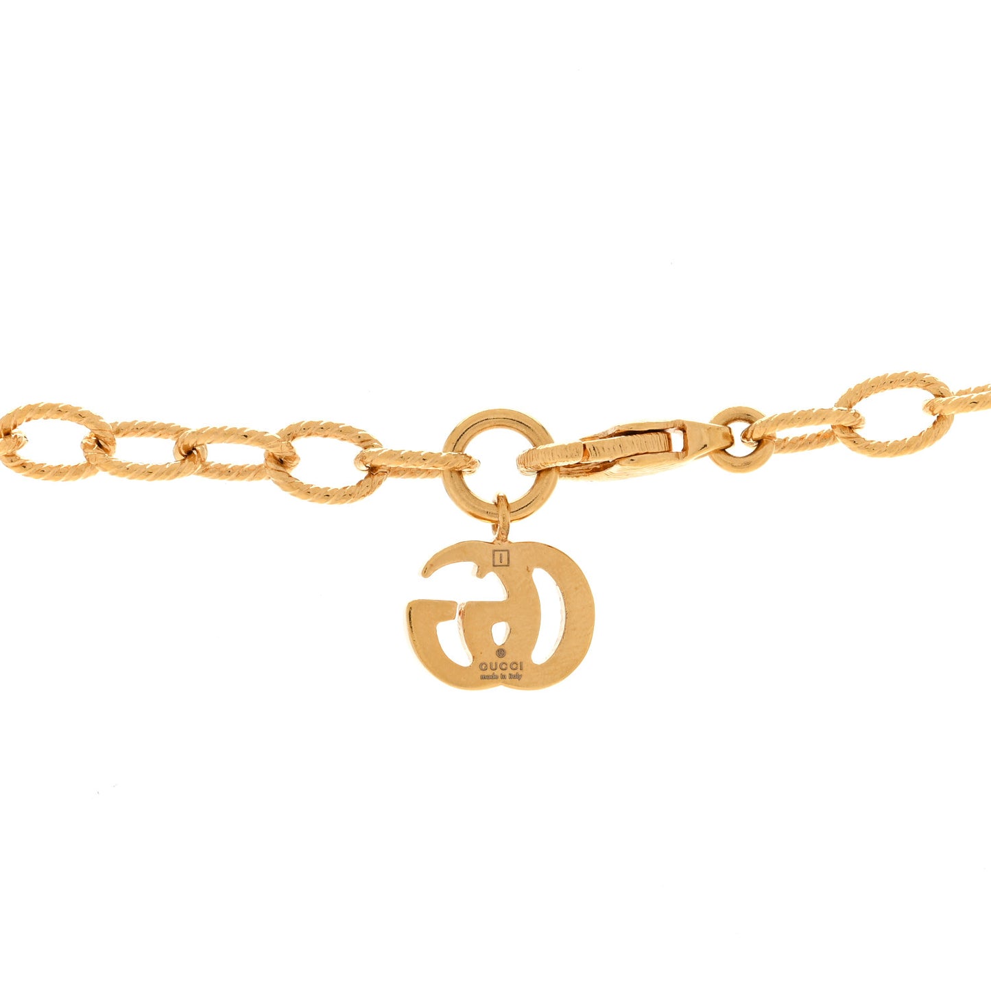 Metal Interlocking G Dog Tag Necklace Gold