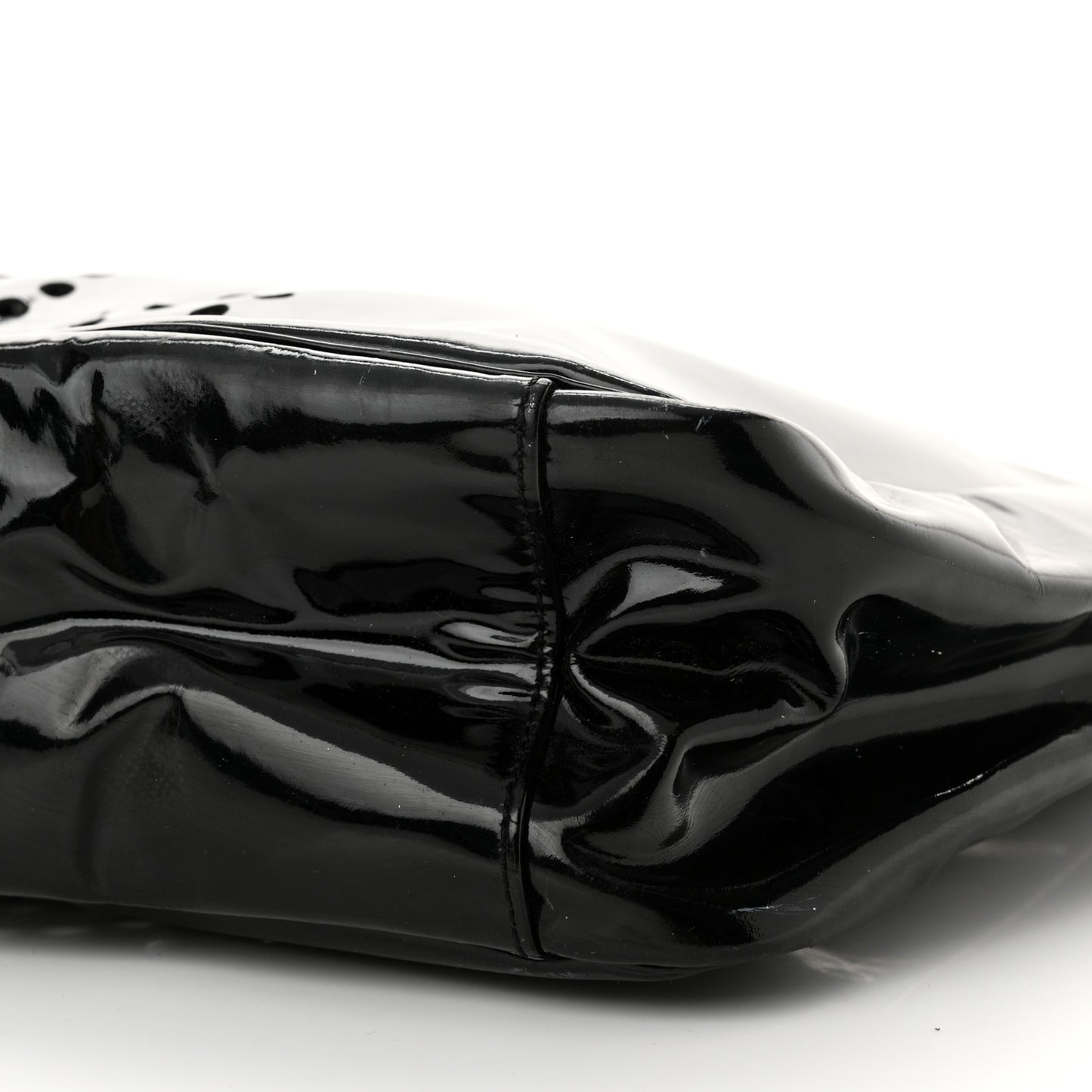 Patent Perforated CC Handle Bag Black