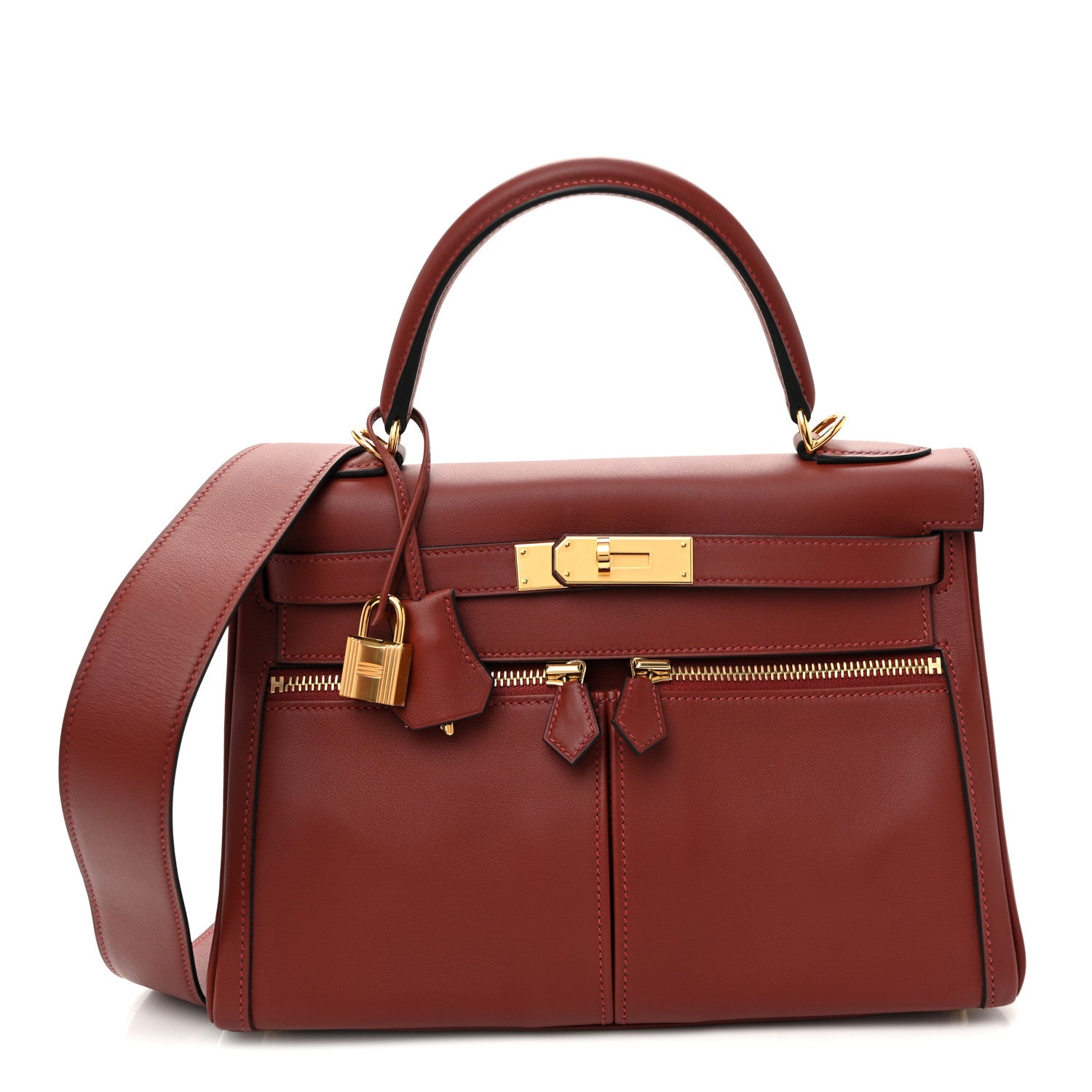 Hermes Swift Lakis Kelly 28 Rouge H 1915665 – FASHIONPHILE