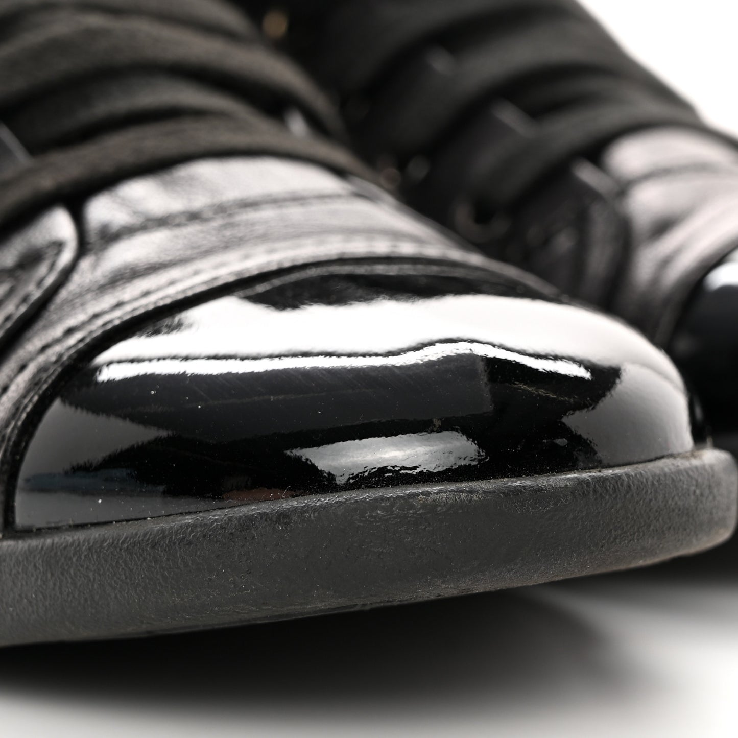 Lambskin Patent Cap Toe CC Sneakers 36 Black