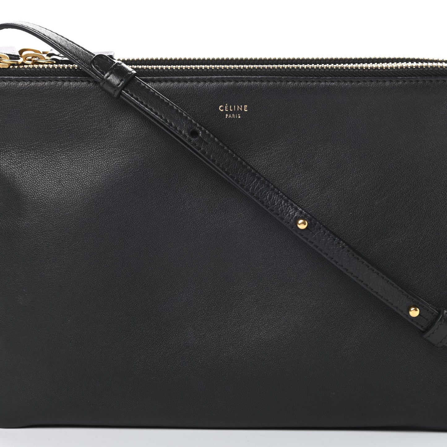Goatskin Large Trio Crossbody Bag Black