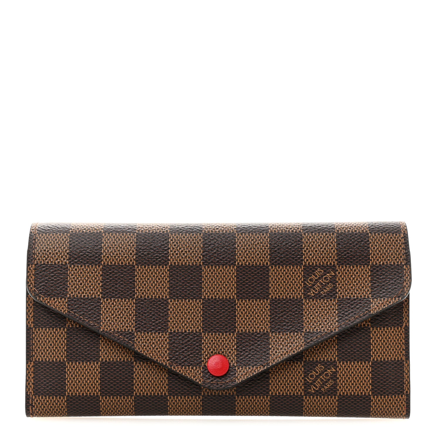 LOUIS VUITTON ダミエ・エベヌ 長財布本物保証1赤字です Louis Vuitton Damier Ebene Josephine Wallet Red 1888288 – FASHIONPHILE
