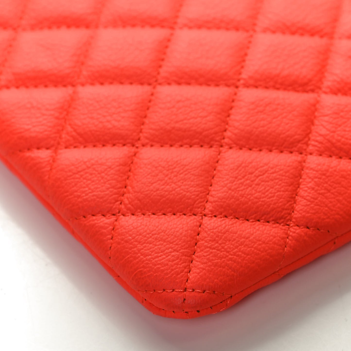 Goatskin Quilted Medium Reissue Cosmetic Case Orange