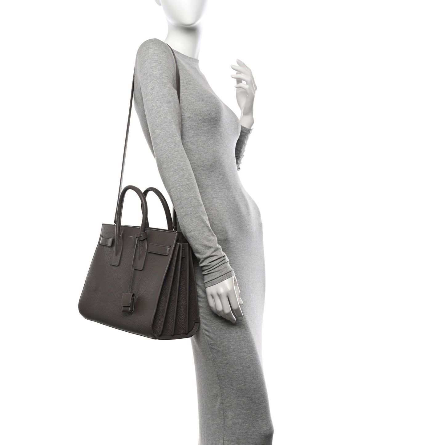 Grained Calfskin Small Sac De Jour Fog