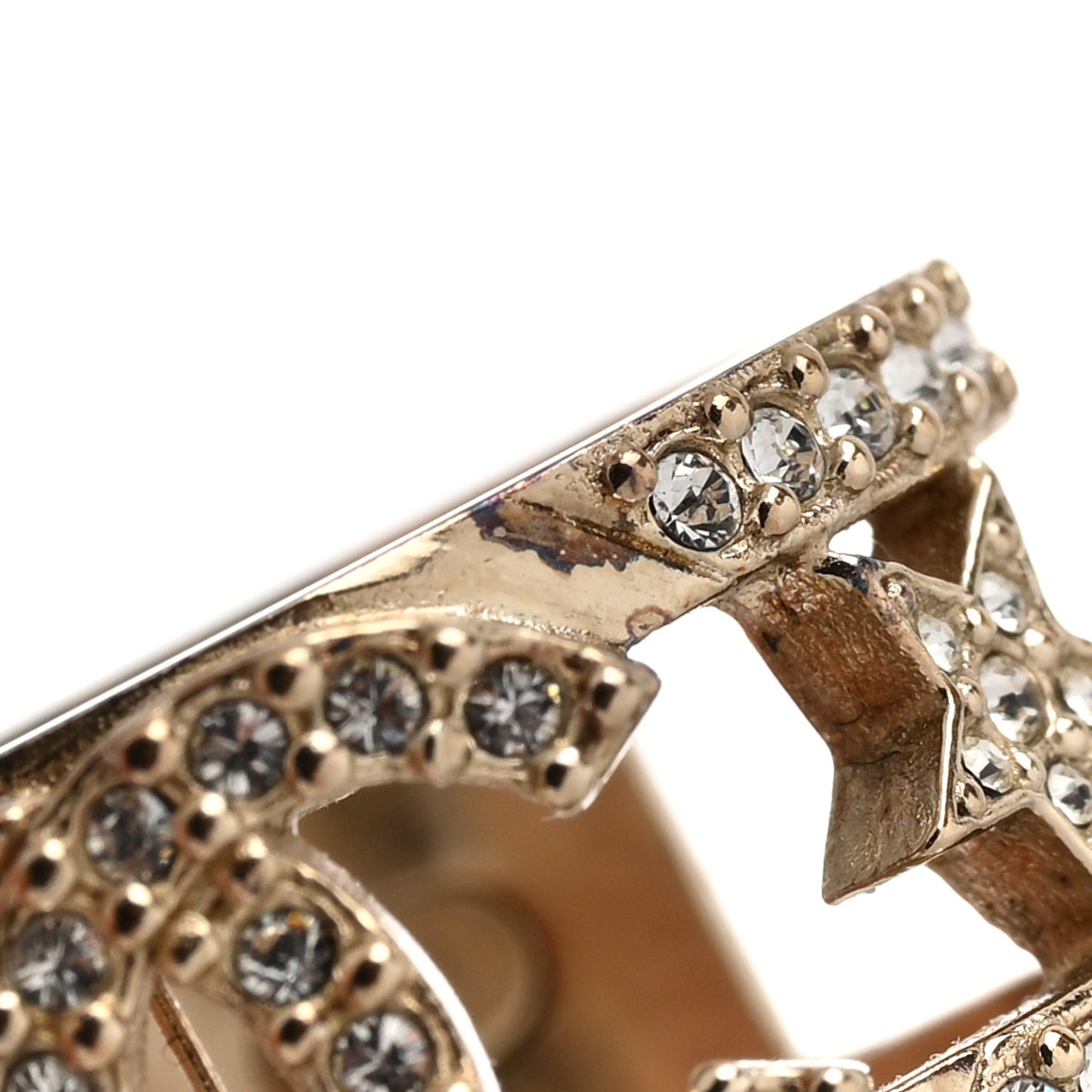 Metal Crystal CC Star Ring 54 7 Light Gold