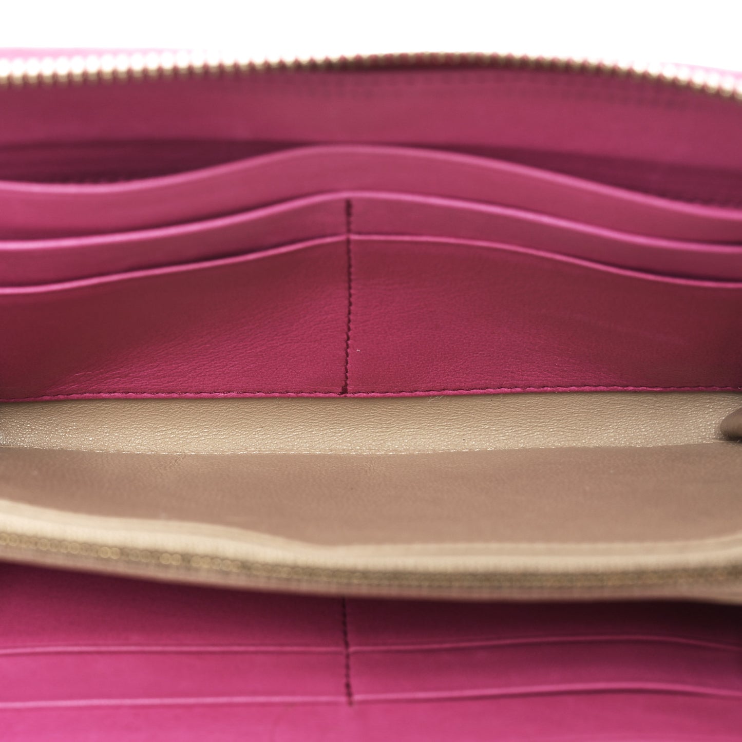 Nappa Intrecciato Zip Around Wallet Rosa Shock