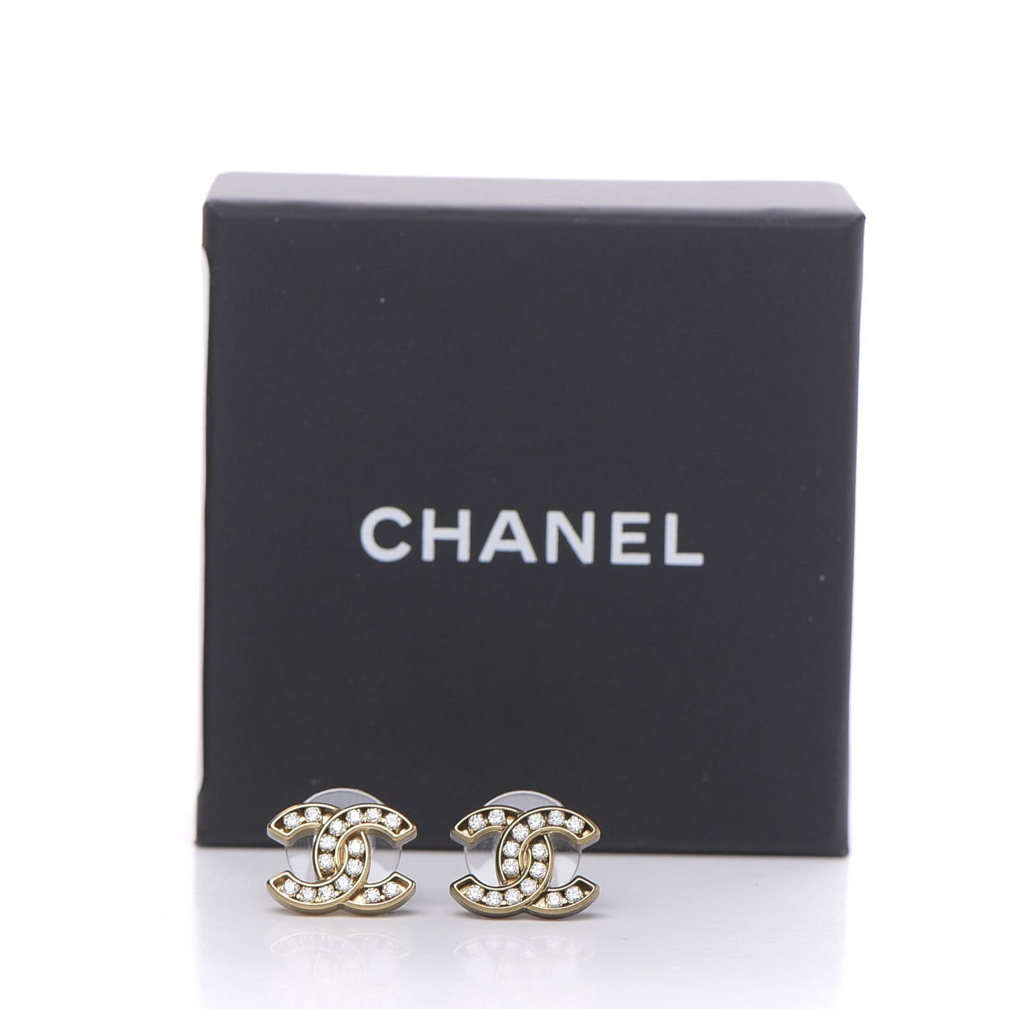 Crystal CC Earrings Gold