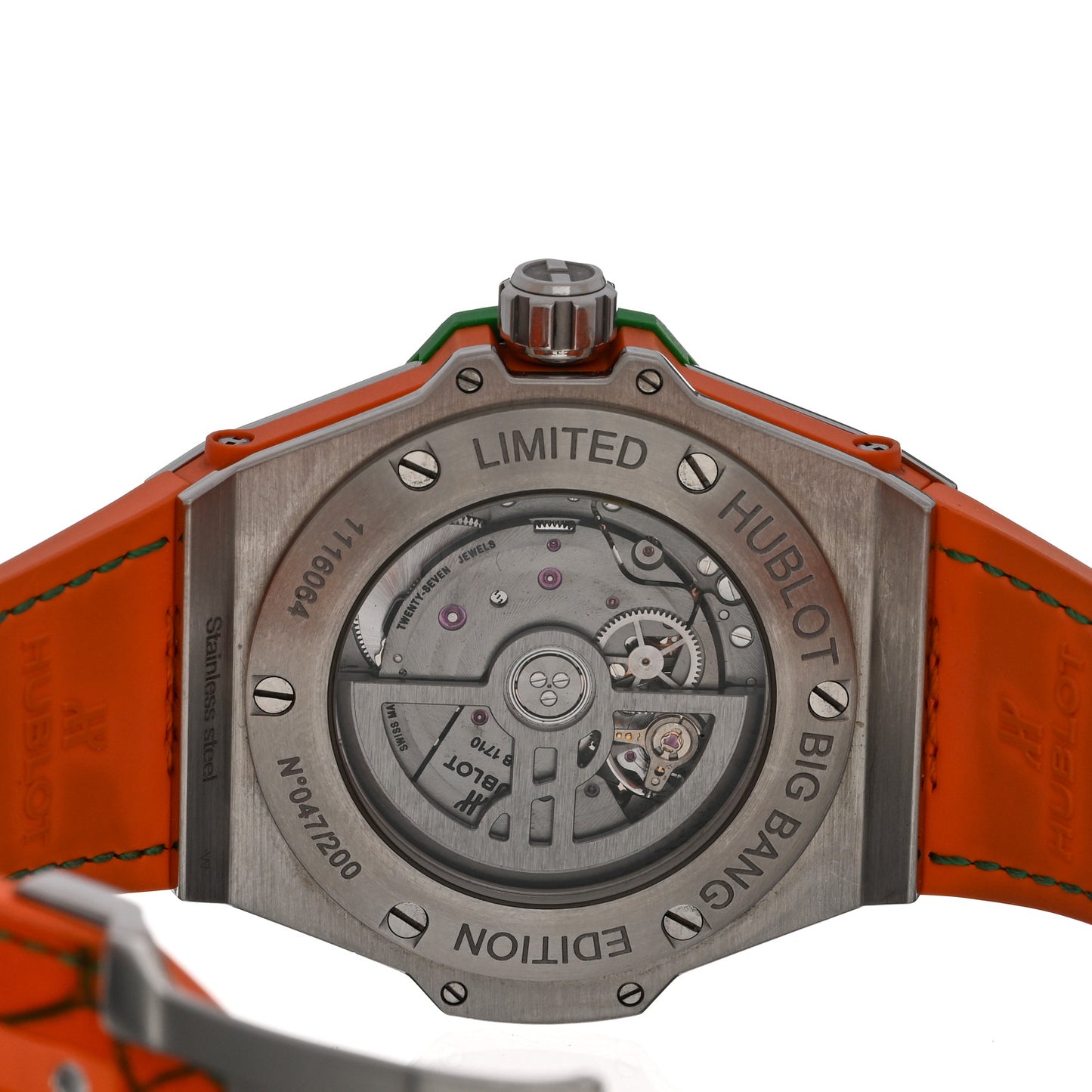 Stainless Steel Rubber Orange Sapphire Bezel 39mm Big Bang "Pop Art" Automatic Watch Orange 465.SO.5179.LR.1206.POP16