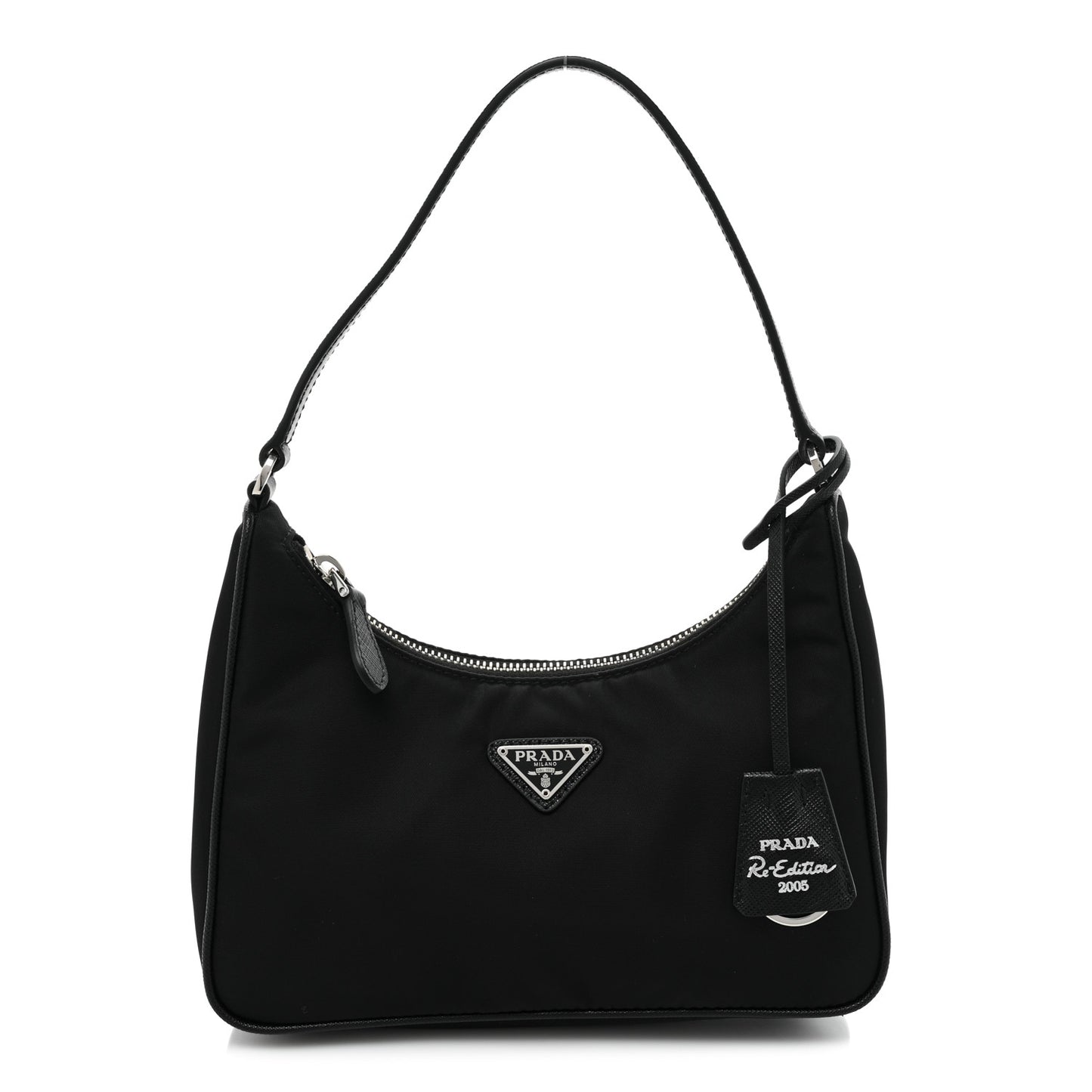 Tessuto Nylon Saffiano Mini Re-Edition 2005 Bag Black