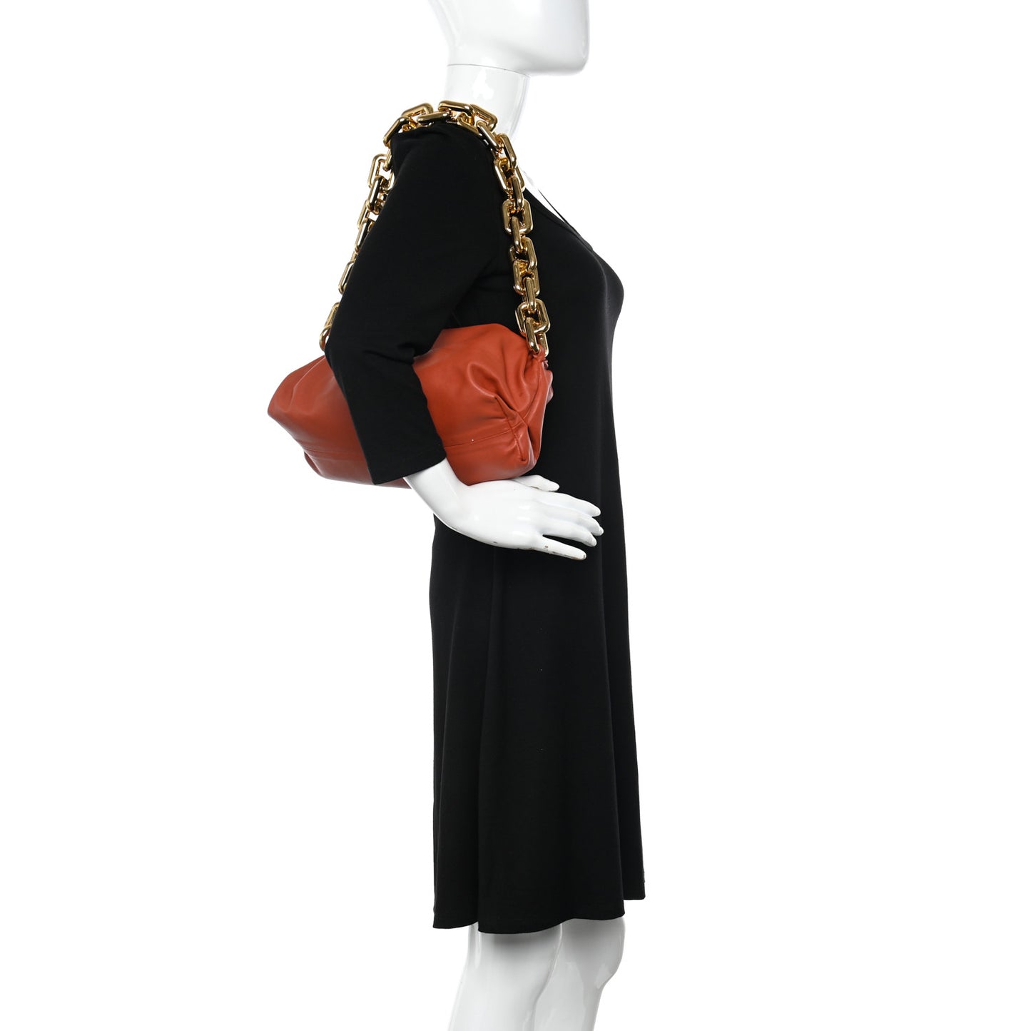 Calfskin The Pouch Chain Orange