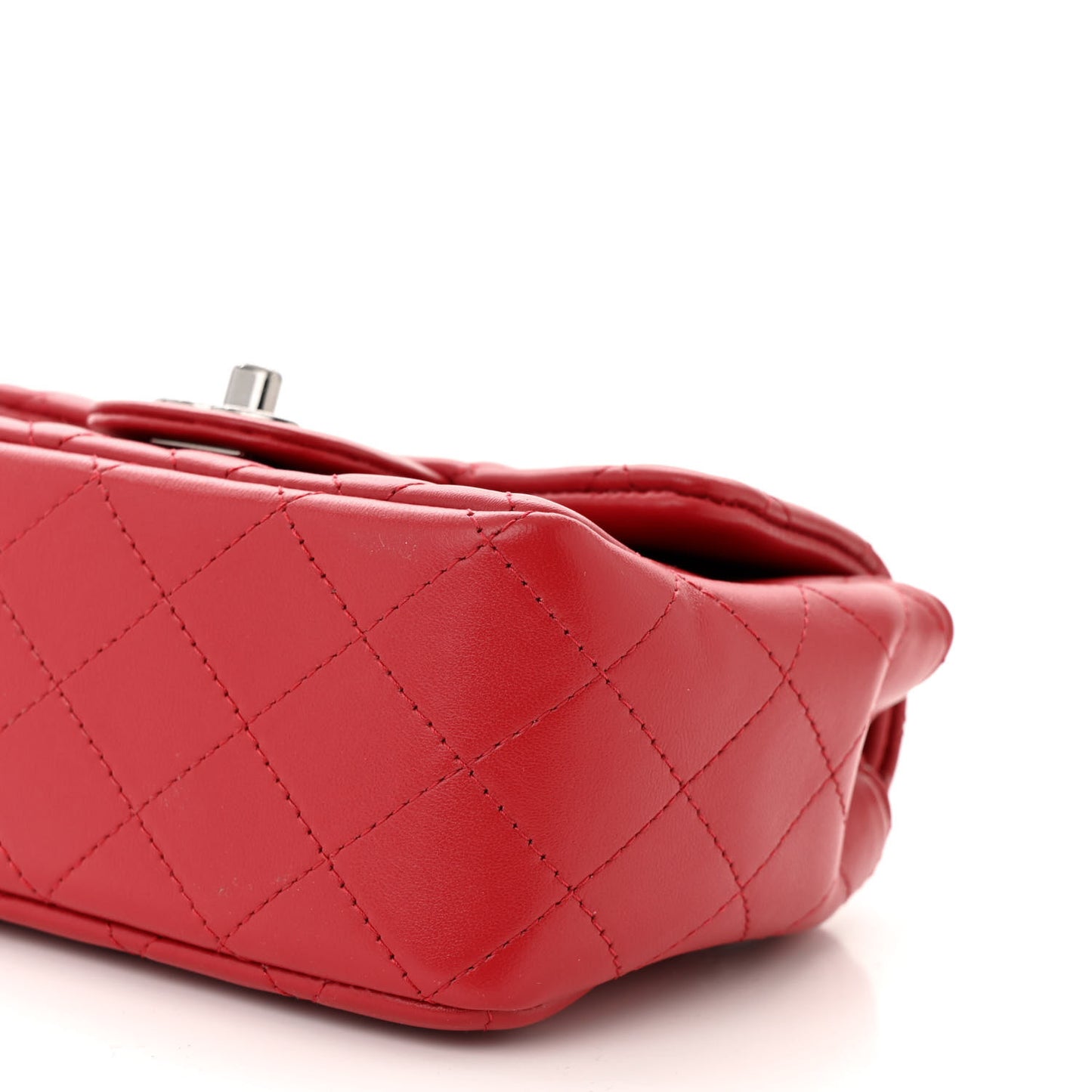 Lambskin Quilted Mini Square Flap Red