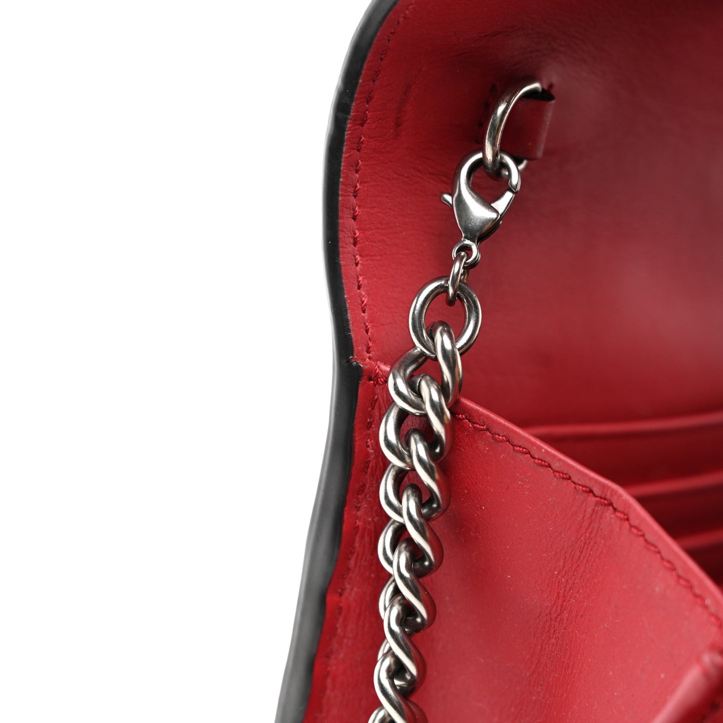 GG Supreme Monogram Mini Dionysus Chain Wallet Beige Vulcanic Red