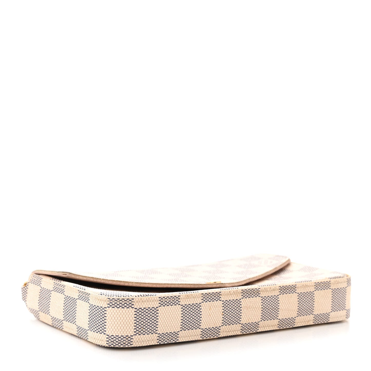 Damier Azur Pochette Felicie Chain Wallet Rose Ballerine