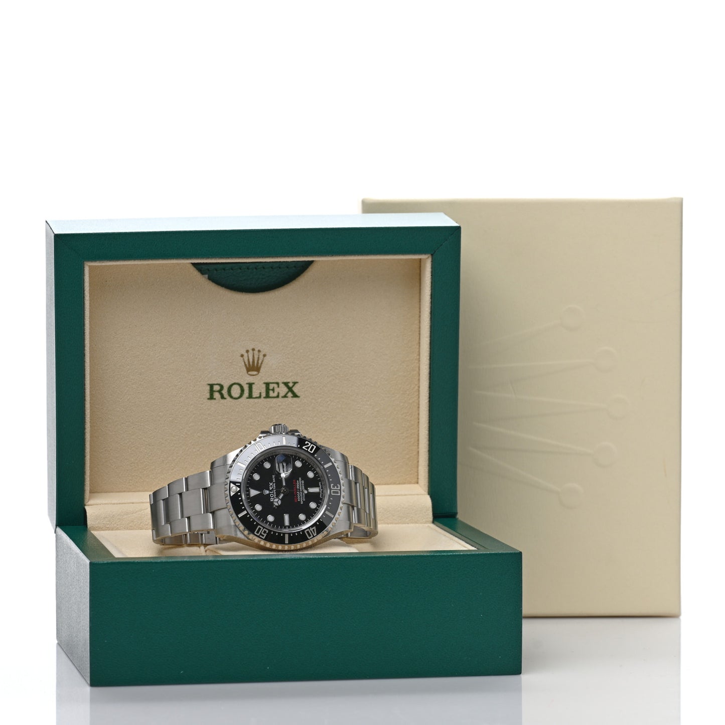 Stainless Steel 43mm Oyster Perpetual Date Sea-Dweller Watch Black 126600