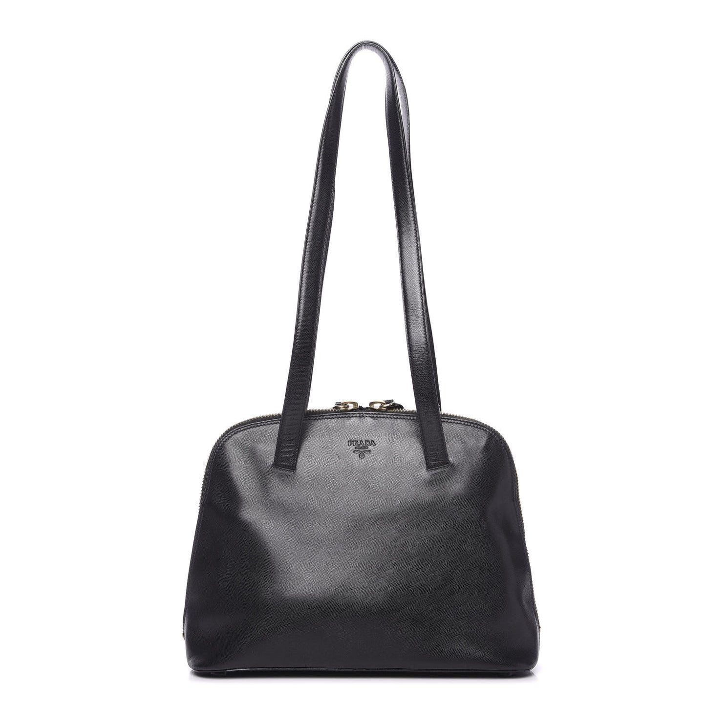 Saffiano Top Handle Dome Satchel Black